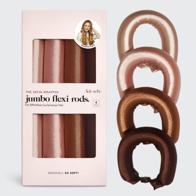 Satin Jumbo Flexi Rods 4pc - Rosewood 222957  