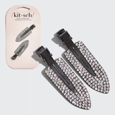 Metal Rhinestone Creaseless Clips 2pc Set 222954  